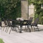 vidaXL Gartentisch Schwarz 140x70x70 cm Stahl und Glas vidaXL Gartentisch Schwarz 140x70x70 cm Stahl und Glas