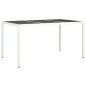 vidaXL Gartentisch 150x90x75 cm Gehärtetes Glas Poly Rattan Weiß vidaXL Gartentisch 150x90x75 cm Gehärtetes Glas Poly Rattan Weiß