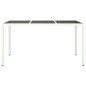 vidaXL Gartentisch 150x90x75 cm Gehärtetes Glas Poly Rattan Weiß vidaXL Gartentisch 150x90x75 cm Gehärtetes Glas Poly Rattan Weiß