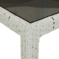 vidaXL Gartentisch 150x90x75 cm Gehärtetes Glas Poly Rattan Weiß vidaXL Gartentisch 150x90x75 cm Gehärtetes Glas Poly Rattan Weiß