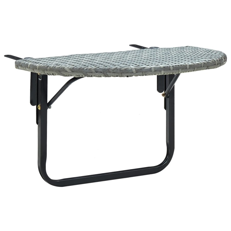 vidaXL Balkontisch Grau 60x60x40 cm Poly Rattan vidaXL Balkontisch Grau 60x60x40 cm Poly Rattan