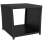 vidaXL Beistelltisch mit Glasplatte Schwarz Poly Rattan & Hartglas vidaXL Beistelltisch mit Glasplatte Schwarz Poly Rattan & Hartglas