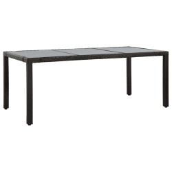 9-tlg. Garten-Essgruppe Poly Rattan Schwarz