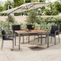 vidaXL Gartentisch mit Holzplatte Grau Poly Rattan & Massivholz Akazie vidaXL Gartentisch mit Holzplatte Grau Poly Rattan & Massivholz Akazie