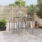 vidaXL Bartisch mit Glasplatte Grau 110x70x110 cm Poly Rattan vidaXL Bartisch mit Glasplatte Grau 110x70x110 cm Poly Rattan