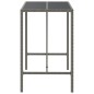 vidaXL Bartisch mit Glasplatte Grau 110x70x110 cm Poly Rattan vidaXL Bartisch mit Glasplatte Grau 110x70x110 cm Poly Rattan