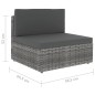 vidaXL 6-tlg. Garten-Lounge-Set mit Kissen Grau Poly Rattan vidaXL 6-tlg. Garten-Lounge-Set mit Kissen Grau Poly Rattan