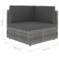 vidaXL 6-tlg. Garten-Lounge-Set mit Kissen Grau Poly Rattan vidaXL 6-tlg. Garten-Lounge-Set mit Kissen Grau Poly Rattan