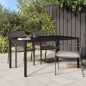vidaXL Gartentisch 150x90x75 cm Gehärtetes Glas Poly Rattan Braun vidaXL Gartentisch 150x90x75 cm Gehärtetes Glas Poly Rattan Braun