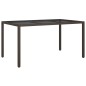 vidaXL Gartentisch 150x90x75 cm Gehärtetes Glas Poly Rattan Braun vidaXL Gartentisch 150x90x75 cm Gehärtetes Glas Poly Rattan Braun