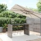 vidaXL Bartisch mit Glasplatte Grau 185x80x110 cm Poly Rattan vidaXL Bartisch mit Glasplatte Grau 185x80x110 cm Poly Rattan