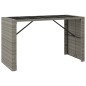 vidaXL Bartisch mit Glasplatte Grau 185x80x110 cm Poly Rattan vidaXL Bartisch mit Glasplatte Grau 185x80x110 cm Poly Rattan