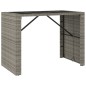 vidaXL Bartisch mit Glasplatte Grau 145x80x110 cm Poly Rattan vidaXL Bartisch mit Glasplatte Grau 145x80x110 cm Poly Rattan