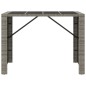 vidaXL Bartisch mit Glasplatte Grau 145x80x110 cm Poly Rattan vidaXL Bartisch mit Glasplatte Grau 145x80x110 cm Poly Rattan