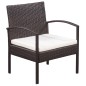 5-tlg. Garten-Lounge-Set mit Auflagen Poly Rattan Braun 5-tlg. Garten-Lounge-Set mit Auflagen Poly Rattan Braun