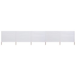 vidaXL 5-teiliges Windschutzgewebe 600 x 80 cm Sandweiß