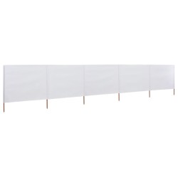 vidaXL 5-teiliges Windschutzgewebe 600 x 80 cm Sandweiß