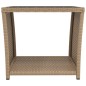 vidaXL Beistelltisch mit Glasplatte Beige Poly Rattan & Hartglas vidaXL Beistelltisch mit Glasplatte Beige Poly Rattan & Hartglas