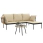 vidaXL 3-tlg. Garten-Lounge-Set mit Kissen Beige Poly Rattan vidaXL 3-tlg. Garten-Lounge-Set mit Kissen Beige Poly Rattan
