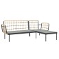 vidaXL 3-tlg. Garten-Lounge-Set mit Kissen Beige Poly Rattan vidaXL 3-tlg. Garten-Lounge-Set mit Kissen Beige Poly Rattan