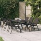 vidaXL Gartentisch Grau und Schwarz 180x80x70 cm Stahl und Glas vidaXL Gartentisch Grau und Schwarz 180x80x70 cm Stahl und Glas
