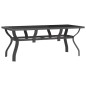 vidaXL Gartentisch Grau und Schwarz 180x80x70 cm Stahl und Glas vidaXL Gartentisch Grau und Schwarz 180x80x70 cm Stahl und Glas