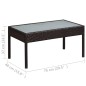 5-tlg. Garten-Lounge-Set mit Auflagen Poly Rattan Braun 5-tlg. Garten-Lounge-Set mit Auflagen Poly Rattan Braun