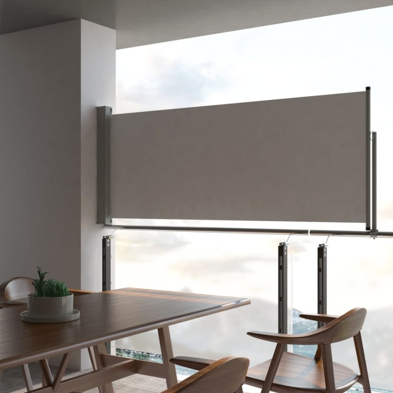 vidaXL Ausziehbare Seitenmarkise 100x300 cm Grau vidaXL Ausziehbare Seitenmarkise 100x300 cm Grau
