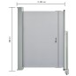 vidaXL Ausziehbare Seitenmarkise 100x300 cm Grau vidaXL Ausziehbare Seitenmarkise 100x300 cm Grau