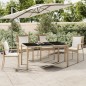 vidaXL Gartentisch mit Glasplatte Beige Poly Rattan & Hartglas vidaXL Gartentisch mit Glasplatte Beige Poly Rattan & Hartglas