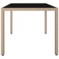 vidaXL Gartentisch mit Glasplatte Beige Poly Rattan & Hartglas vidaXL Gartentisch mit Glasplatte Beige Poly Rattan & Hartglas