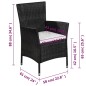 3-tlg. Bistro-Set Poly Rattan Schwarz 3-tlg. Bistro-Set Poly Rattan Schwarz