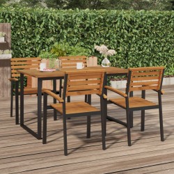 vidaXL Gartentisch mit Beinen in U-Form 140×80×75 cm Massivholz Akazie