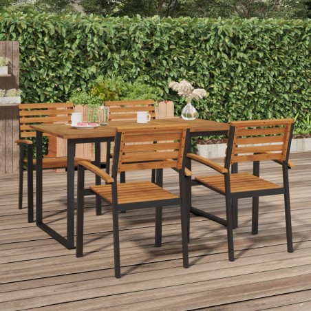vidaXL Gartentisch mit Beinen in U-Form 140×80×75 cm Massivholz Akazie