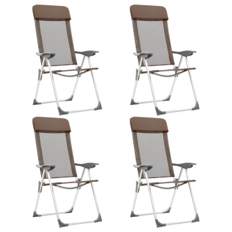 Klappbare Campingstühle 4 Stk. Aluminium Braun