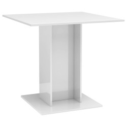 vidaXL Esstisch Hochglanz-Weiß 80x80x75 cm Holzwerkstoff