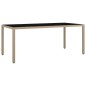 vidaXL Gartentisch mit Glasplatte Beige Poly Rattan & Hartglas vidaXL Gartentisch mit Glasplatte Beige Poly Rattan & Hartglas