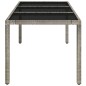 vidaXL Gartentisch mit Glasplatte Grau 150x90x75 cm Poly Rattan vidaXL Gartentisch mit Glasplatte Grau 150x90x75 cm Poly Rattan