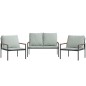 vidaXL 3-tlg. Garten-Lounge-Set mit Kissen Anthrazit Stahl vidaXL 3-tlg. Garten-Lounge-Set mit Kissen Anthrazit Stahl