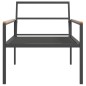 vidaXL 3-tlg. Garten-Lounge-Set mit Kissen Anthrazit Stahl vidaXL 3-tlg. Garten-Lounge-Set mit Kissen Anthrazit Stahl