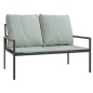 vidaXL 3-tlg. Garten-Lounge-Set mit Kissen Anthrazit Stahl vidaXL 3-tlg. Garten-Lounge-Set mit Kissen Anthrazit Stahl
