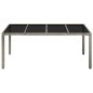 vidaXL Gartentisch mit Glasplatte Grau 190x90x75 cm Poly Rattan vidaXL Gartentisch mit Glasplatte Grau 190x90x75 cm Poly Rattan