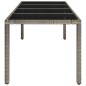 vidaXL Gartentisch mit Glasplatte Grau 190x90x75 cm Poly Rattan vidaXL Gartentisch mit Glasplatte Grau 190x90x75 cm Poly Rattan