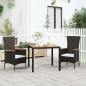 vidaXL Gartentisch mit Holzplatte Schwarz Poly Rattan & Akazienholz vidaXL Gartentisch mit Holzplatte Schwarz Poly Rattan & Akazienholz