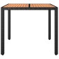 vidaXL Gartentisch mit Holzplatte Schwarz Poly Rattan & Akazienholz vidaXL Gartentisch mit Holzplatte Schwarz Poly Rattan & Akazienholz
