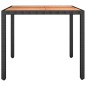 vidaXL Gartentisch mit Holzplatte Schwarz Poly Rattan & Akazienholz vidaXL Gartentisch mit Holzplatte Schwarz Poly Rattan & Akazienholz