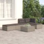 vidaXL 5-tlg. Garten-Lounge-Set mit Kissen Grau Poly Rattan vidaXL 5-tlg. Garten-Lounge-Set mit Kissen Grau Poly Rattan