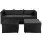 3-tlg. Garten-Lounge-Set Poly Rattan Schwarz und Grau 3-tlg. Garten-Lounge-Set Poly Rattan Schwarz und Grau