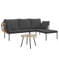 vidaXL 3-tlg. Garten-Lounge-Set mit Kissen Dunkelgrau Poly Rattan vidaXL 3-tlg. Garten-Lounge-Set mit Kissen Dunkelgrau Poly Rattan