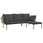 vidaXL 3-tlg. Garten-Lounge-Set mit Kissen Dunkelgrau Poly Rattan vidaXL 3-tlg. Garten-Lounge-Set mit Kissen Dunkelgrau Poly Rattan